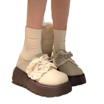 Ženske slip-on loaferice s 5 cm visokom platformom i dizajnom mašne, novi model za proljeće 2026.