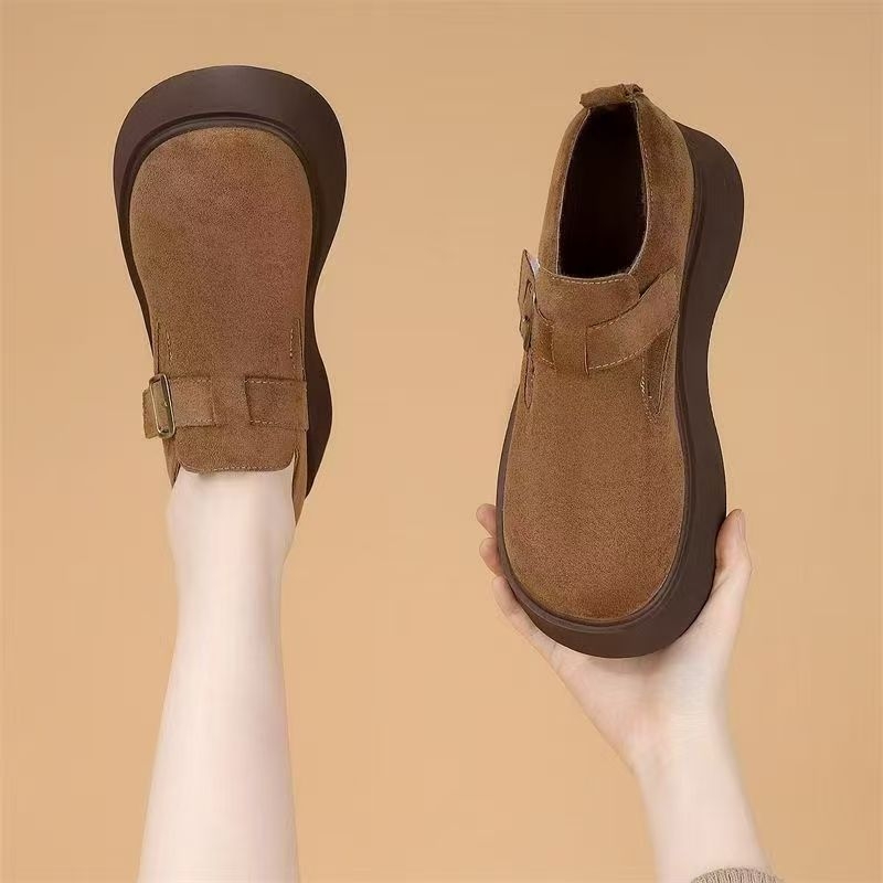 Ženski loafersi u Birkenstock stilu, bez vezica, s debelim potplatom za povećanje visine, casual obuća