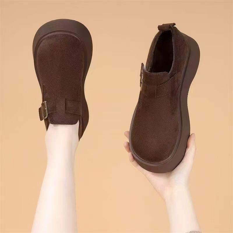 Ženski loafersi u Birkenstock stilu, bez vezica, s debelim potplatom za povećanje visine, casual obuća