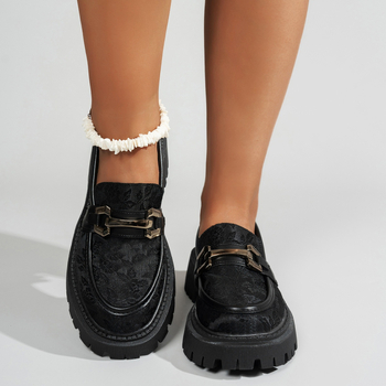 Ženske loaferice s uzorkom, debelom potplatom, britanski stil, slip-on kožne cipele, novi model 2025