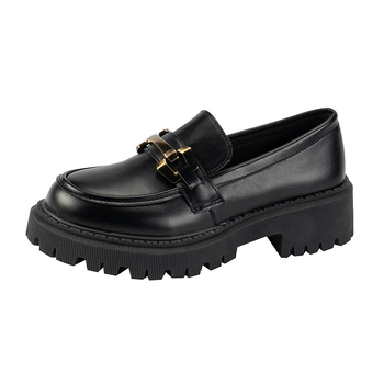 Ženske loaferice s uzorkom, debelom potplatom, britanski stil, slip-on kožne cipele, novi model 2025