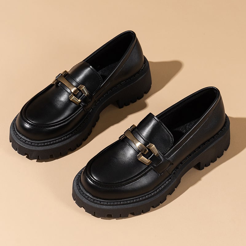 Ženske loaferice s uzorkom, debelom potplatom, britanski stil, slip-on kožne cipele, novi model 2025