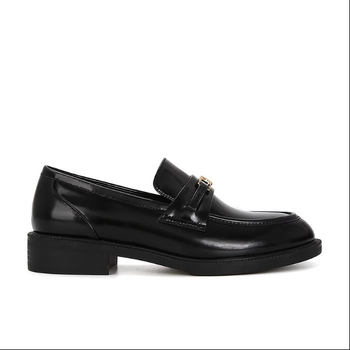 Ženske kožne loafers slip-on s zlatnom kopčom Arc de Triomphe, inspirirano Grape Mom, ručno izrađene