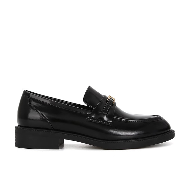 Ženske kožne loafers slip-on s zlatnom kopčom Arc de Triomphe, inspirirano Grape Mom, ručno izrađene