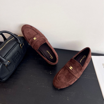 Női rejtett sarokkal rendelkező loaferek, 2026 ősz, retro lapos slip-on bőrcipők, brit stílus
