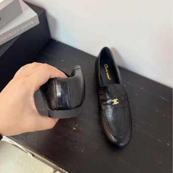 Női rejtett sarokkal rendelkező loaferek, 2026 ősz, retro lapos slip-on bőrcipők, brit stílus
