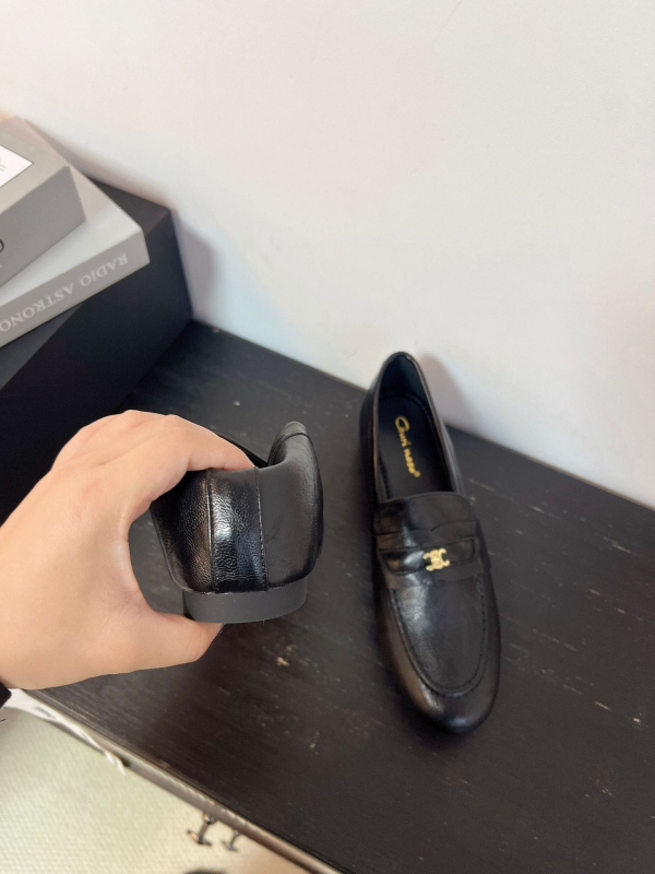 Női rejtett sarokkal rendelkező loaferek, 2026 ősz, retro lapos slip-on bőrcipők, brit stílus