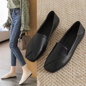 Ženske loaferice u oxford stilu, mekane kože, slip-on, ravna potplata