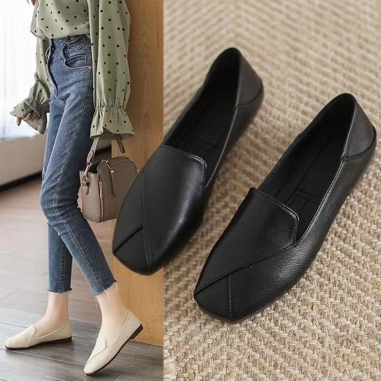 Ženske loaferice u oxford stilu, mekane kože, slip-on, ravna potplata