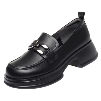 Női bőr platformos loaferek – kerek orrú, slip-on, puha talpú