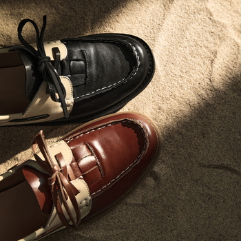 Loafers casual din piele pentru femei, toamna 2025, bloc de culori retro, șireturi, talpă joasă, purtare zilnică