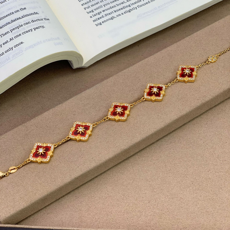 Ogrlica s privjeskom od tigrovog oka i četverolistne djeteline, pozlaćena 24K, elegantan stil