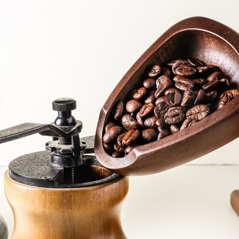Drveni dozator zrna kave, drveni pladanj za mjerenje zrna za espresso, pladanj za vaganje zrna