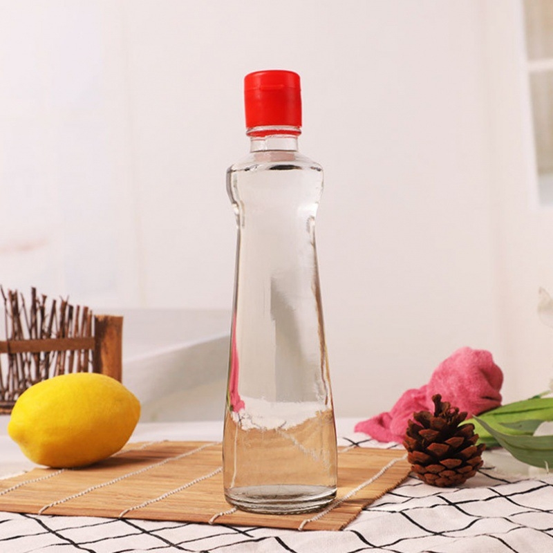 Prozirna staklena boca za sezamovo ulje, sojin umak i ocat, s nepropusnim zatvaranjem; kapaciteti 100–400 ml