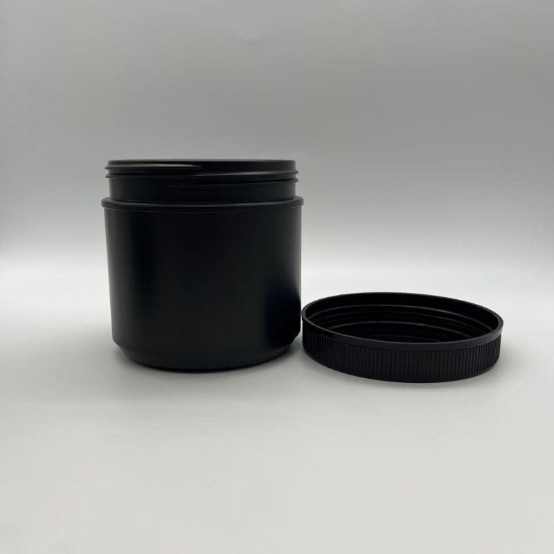 1200 ml crna HDPE posuda za hranu s navojnim poklopcem, prilagodljiva boja i logotip