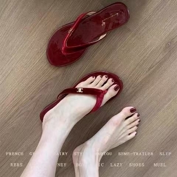 Ženske anti-slip sandale s otvorenim prstom, ljeto 2026, korejskog stila casual papuče za svakodnevnu upotrebu, PU gornji dio, gumena potplata