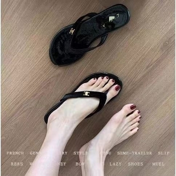 Ženske anti-slip sandale s otvorenim prstom, ljeto 2026, korejskog stila casual papuče za svakodnevnu upotrebu, PU gornji dio, gumena potplata