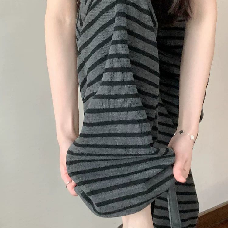 Ženske široke hlače s prugama, proljetno-jesenski stil, mekane i skladno padajuće, ravni kroj, casual hlače, ležerni stil