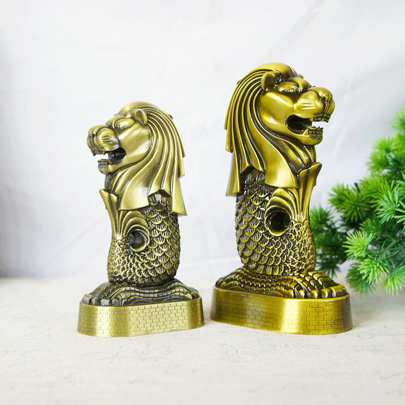Metalna figura Merlion za kućnu dekoraciju, moderni minimalistički dizajn