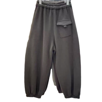 Női őszi-téli plusz méretű sportos nadrág fleece-béléssel, magas derékkal, széles szárú, városi stílus.