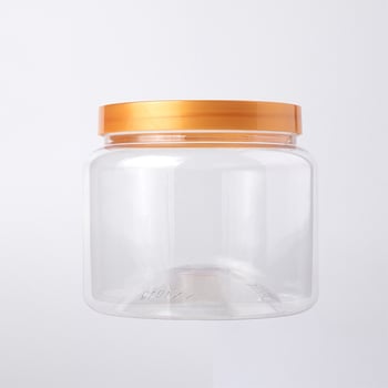 Átlátszó, élelmiszer-minőségű PET műanyag üveg fedéllel, 700 ml, cukorkákhoz és aszalt gyümölcsökhöz