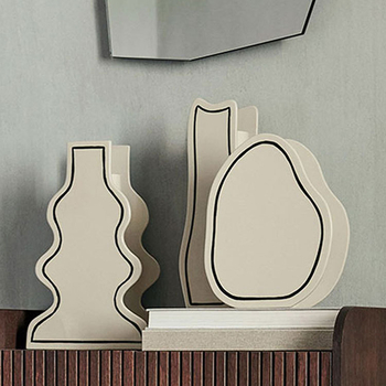 Moderna minimalistička 3D vaza za kućnu dekoraciju, metal — za dnevni boravak, blagovaonu i hodnik