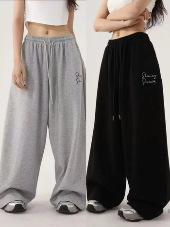 Ženske široke pamukaste hlače s tiskom jazz stila za hip-hop ulični ples, casual hlače