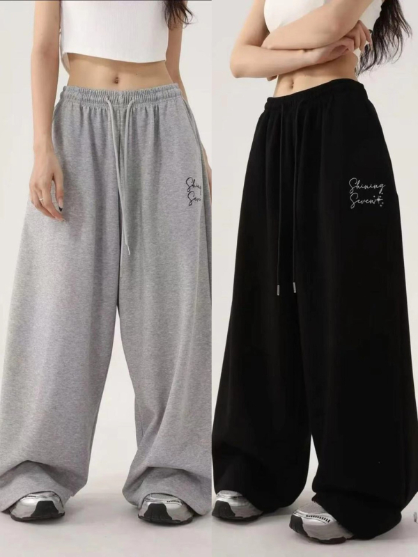 Ženske široke pamukaste hlače s tiskom jazz stila za hip-hop ulični ples, casual hlače
