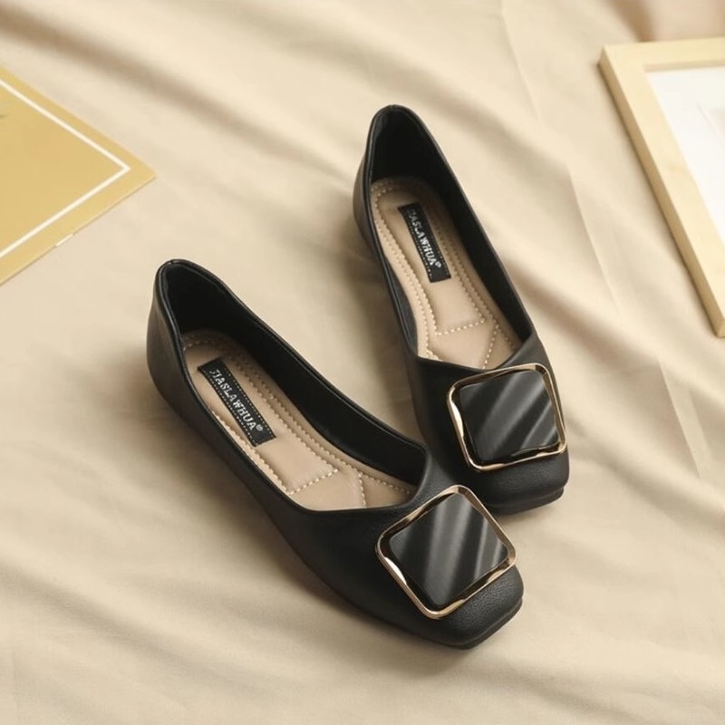 Női lapos talpú loafer cipő, tavasz 2026 új modell, slip-on kényelmes hétköznapi lábbeli, francia stílusú puha talp