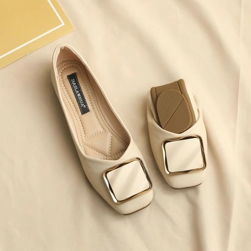 Női lapos talpú loafer cipő, tavasz 2026 új modell, slip-on kényelmes hétköznapi lábbeli, francia stílusú puha talp