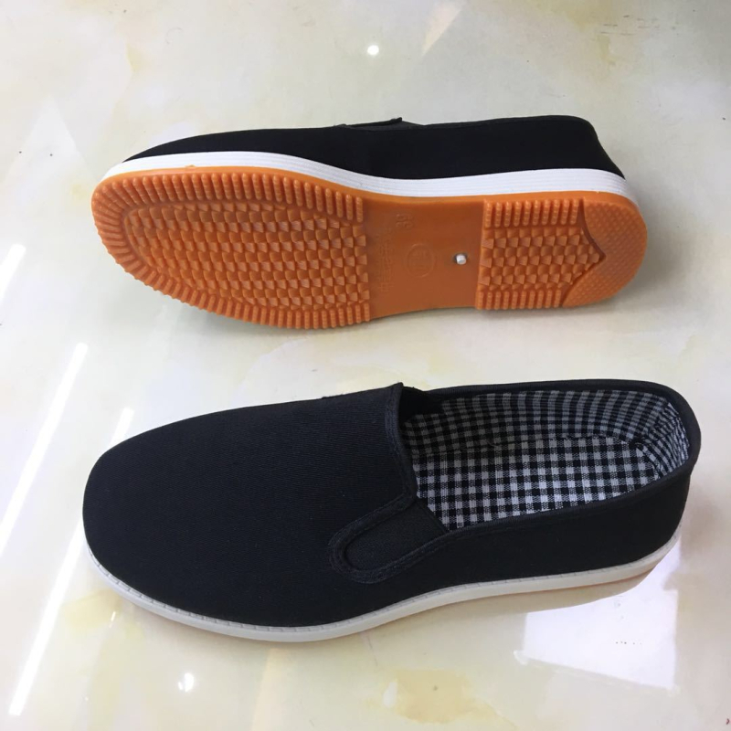 Muške crne platnene slip-on cipele, s okruglim vrhom, svakodnevne za proljeće-ljeto-jesen