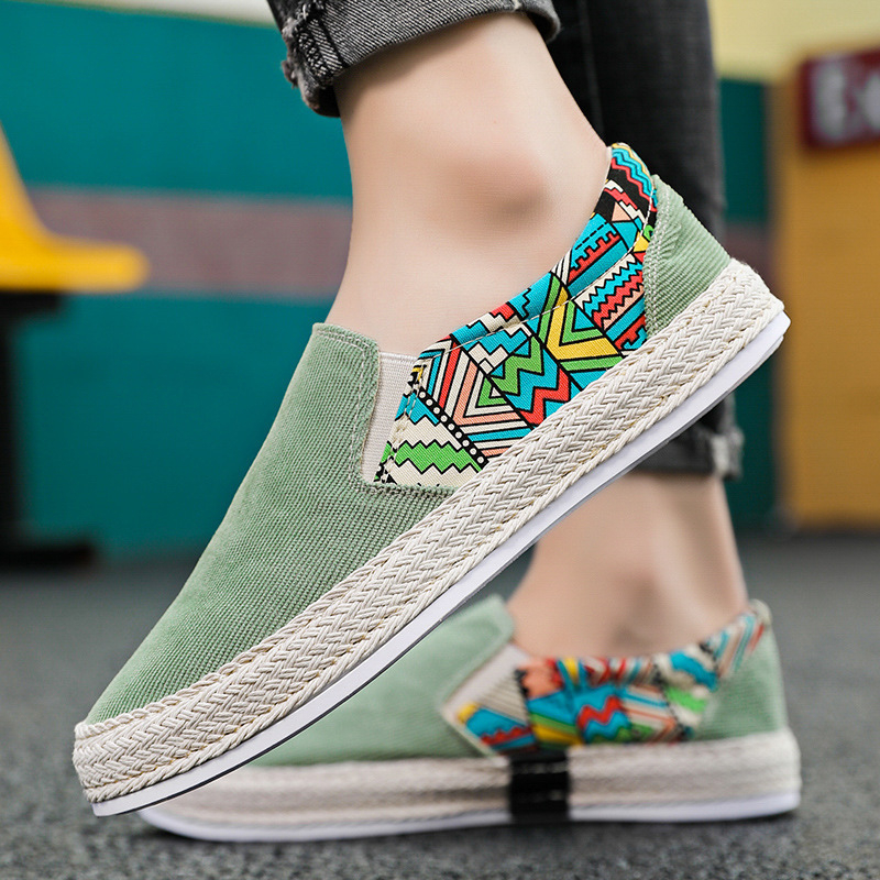 Muške platnene slip-on tenisice, proljeće 2025, prozračne casual obuće bez vezica s višeslojnim potplatom, ručna izrada, u stilu Starog Pekinga