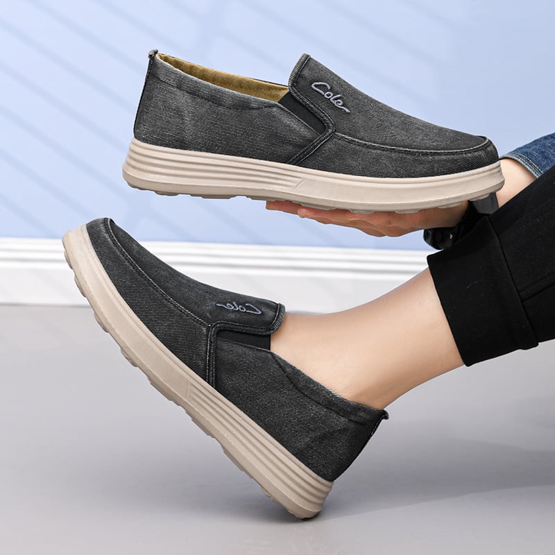 Muške platnene slip-on tenisice, prozračne, s mekanom potplatom, za proljeće i jesen