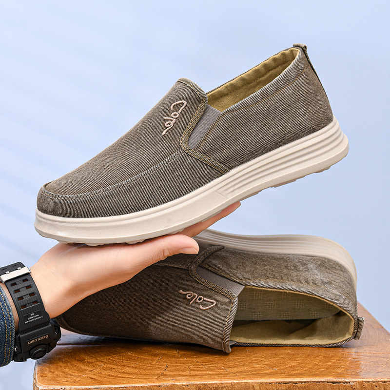 Muške platnene slip-on tenisice, prozračne, s mekanom potplatom, za proljeće i jesen