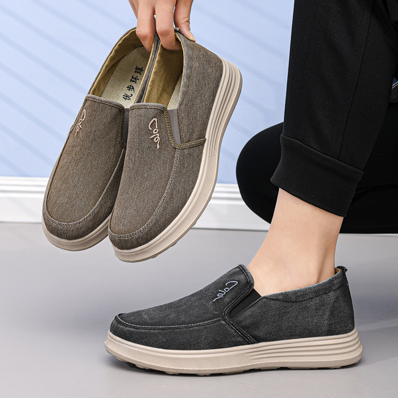 Muške platnene slip-on tenisice, prozračne, s mekanom potplatom, za proljeće i jesen