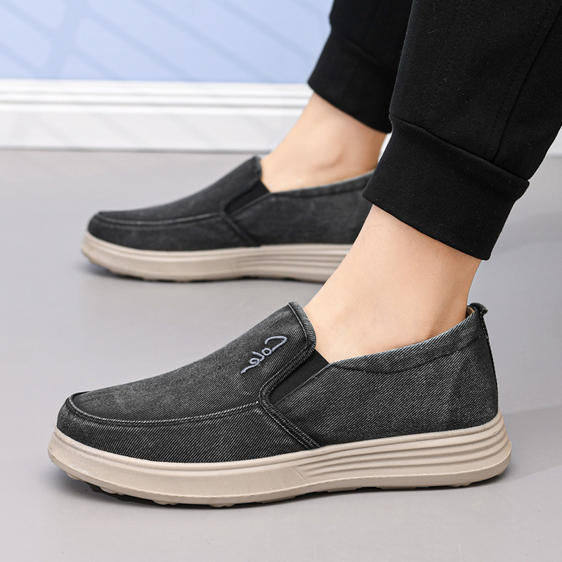 Muške platnene slip-on tenisice, prozračne, s mekanom potplatom, za proljeće i jesen