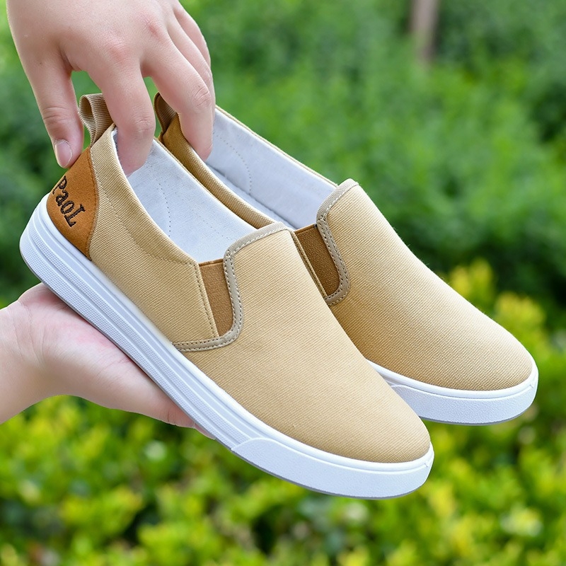 Muške platnene tenisice za proljeće – Old Beijing stil, ravne Slip-On, lagane i prozračne za svakodnevno nošenje