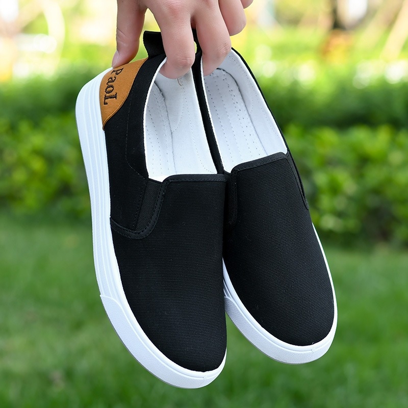 Muške platnene tenisice za proljeće – Old Beijing stil, ravne Slip-On, lagane i prozračne za svakodnevno nošenje
