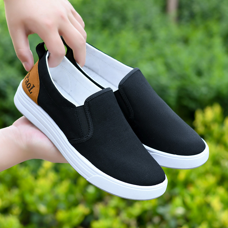 Muške platnene tenisice za proljeće – Old Beijing stil, ravne Slip-On, lagane i prozračne za svakodnevno nošenje