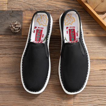 Tavaszi férfi vászoncipő slip-on, lélegző talppal, kopásálló, Old Beijing stílus