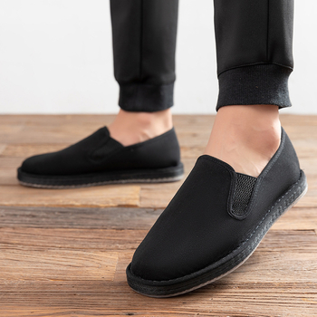 Tavaszi férfi vászoncipő slip-on, lélegző talppal, kopásálló, Old Beijing stílus