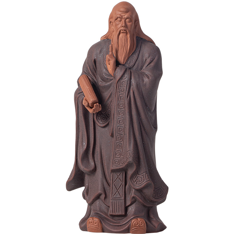 Laozi kip u zen stilu, ukras od purpurne glinene mase, za čajnu sobu i radni prostor, poklon