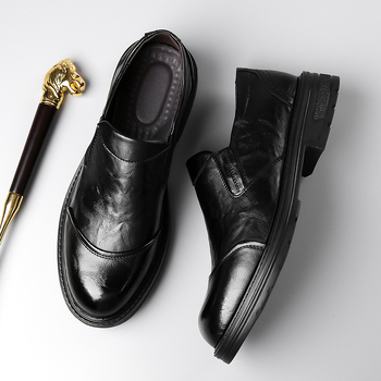 Muške kožne Slip-On cipele za poslovni stil, s mekanom potplatom, udobne, minimalistički dizajn
