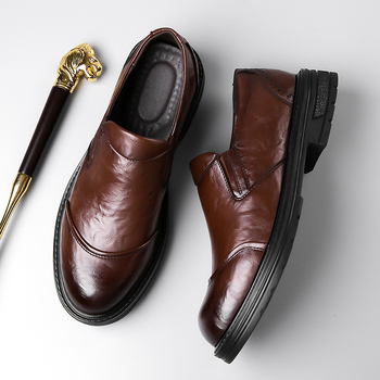 Muške kožne Slip-On cipele za poslovni stil, s mekanom potplatom, udobne, minimalistički dizajn