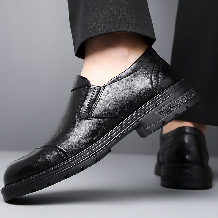 Muške kožne Slip-On cipele za poslovni stil, s mekanom potplatom, udobne, minimalistički dizajn