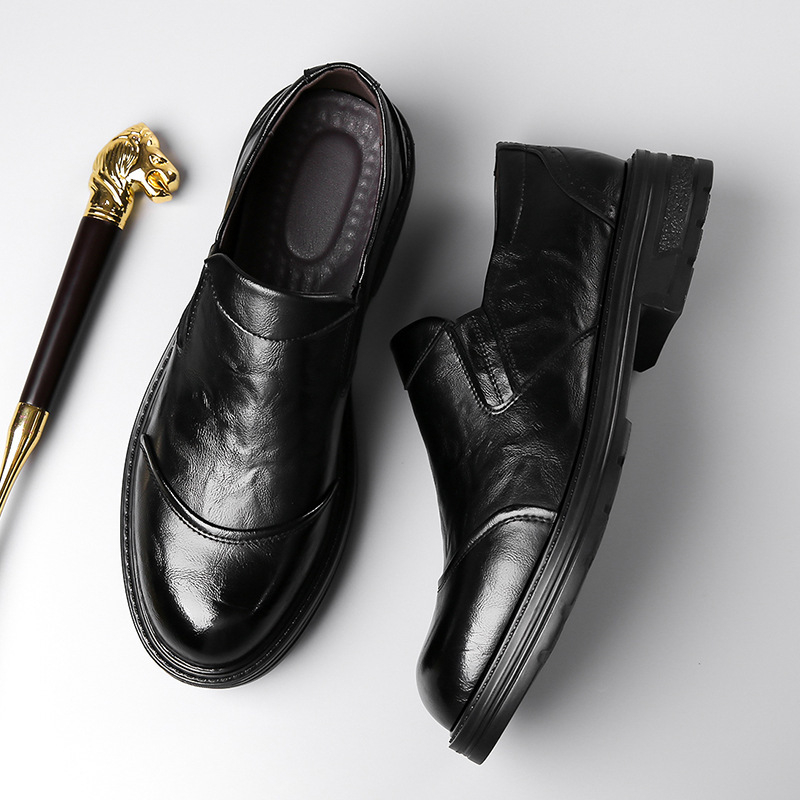 Muške kožne Slip-On cipele za poslovni stil, s mekanom potplatom, udobne, minimalistički dizajn