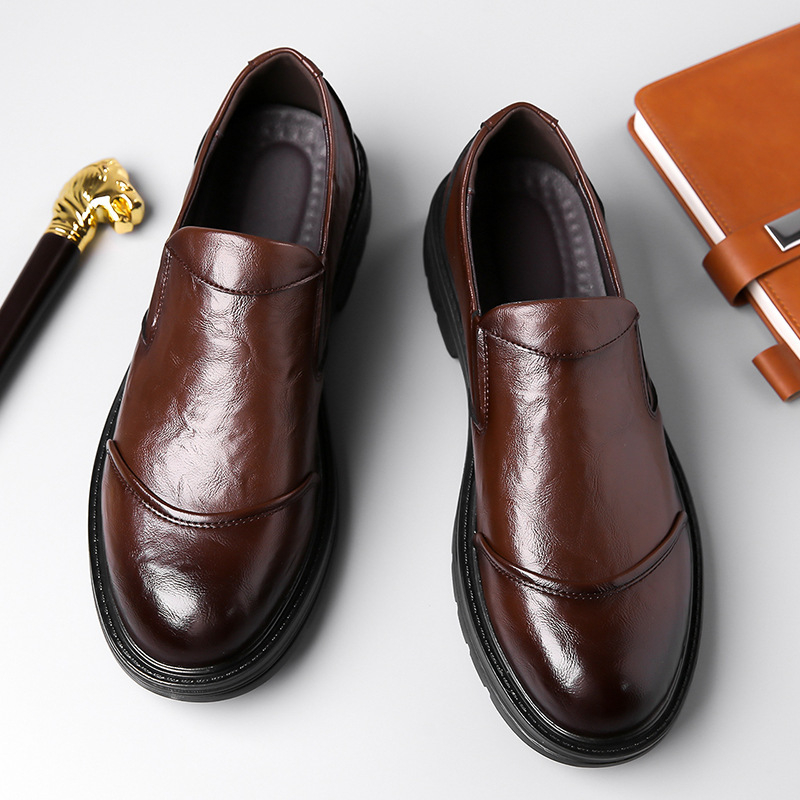 Muške kožne Slip-On cipele za poslovni stil, s mekanom potplatom, udobne, minimalistički dizajn