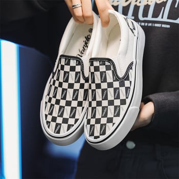 Proljeće 2023 – Unisex platnene tenisice s kariranim uzorkom, Slip-On
