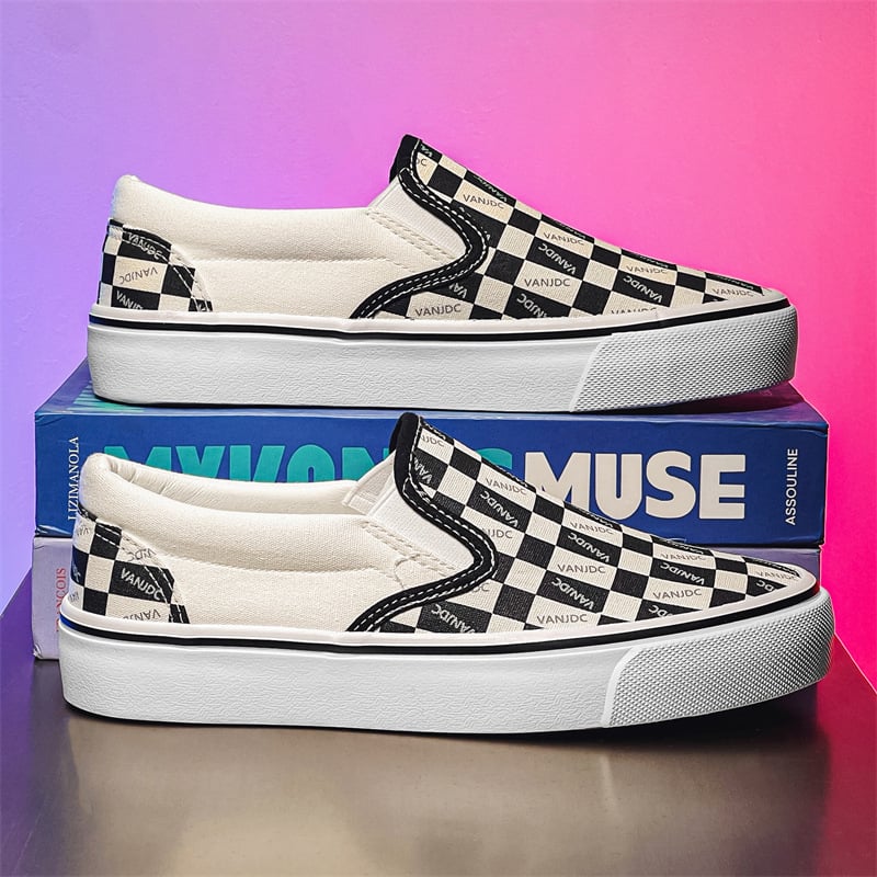 Proljeće 2023 – Unisex platnene tenisice s kariranim uzorkom, Slip-On