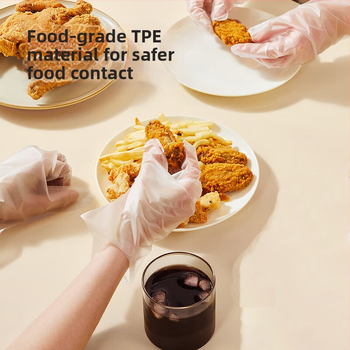 Rukavice TPE C100, extra hrubé, jednorázové, v dózovej krabičke, potravinárskej triedy, elastické, pre kuchyňu a domácnosť